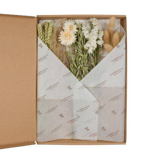 Getrocknete Blumen Natur – 5er Set – Trockenblumen Bouquet ca. 30cm – Dekoration ohne Pflege – Farben Gelb, Lavendel & Creme – Nachhaltige Wohn- & Tischdeko im Briefkastenformat 