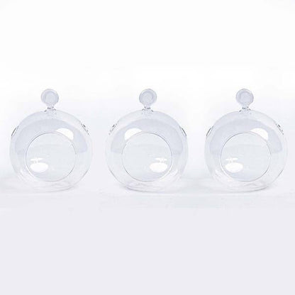 Weihnachtsbaumkugeln aus Glas – 3er-Set – Transparent – Mit Aufhänger – Ø10,5 cm – H8 cm – Edle Weihnachtsdekoration 