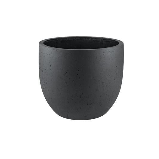 Pflanztopf Grigio New Egg – Anthrazit – D65cm x H54cm – Extra großer Blumentopf in Betonoptik – Mit Wasserablauf – Für Innen & überdachte Außenbereiche – Fabien Design 