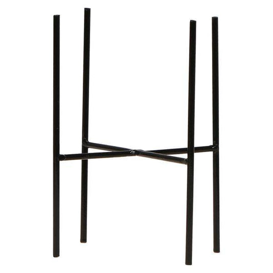 Pflanzenständer Metall Schwarz – Ø12cm – Höhenverstellbarer Pflanzenfuß 18,5cm – Moderner Deko-Halter für Zimmerpflanzen – Stilvolle Pflanzen-Erhöhung 