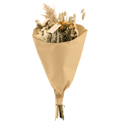 Trockenblumenstrauß – Feldblumen Natürlich – Ø20 cm – 50 cm hoch – Getrocknete Blumen & Graswedel – Natürliche Beigetöne & Weiß – Dekorative Trockenblumen für Innenräume 
