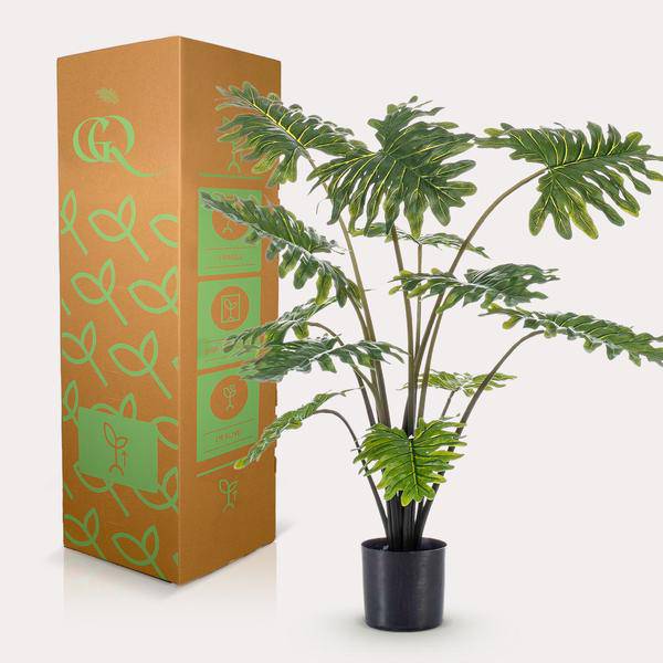 Kunstpflanze Philodendron – 80 cm – Realistische Zimmerpflanze – Pflegefrei – Flexibel formbar – Für Wohnzimmer, Büro & Hängeampel – Tropischer Look 