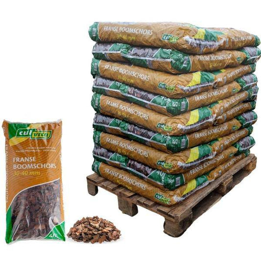 Premium Baumrinde - Bodendecker - Dekorative Rinde 30-40 mm - geeignet für die Landschaftsgestaltung Gehwege - 1560 Liter - Palette 
