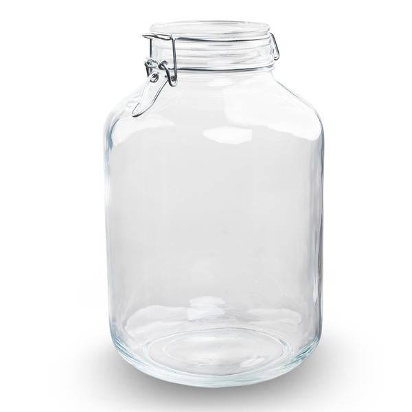 Flaschengarten Glas – Weck-Topf 5L – Ø31 cm, Höhe 28 cm – Terrarium-Gefäß aus recyceltem Glas – Mit Bügelverschluss 