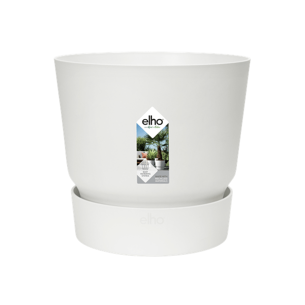 Blumentopf Greenville Rund Weiß – Ø14cm – Höhe 13cm – Moderner Pflanztopf für Zimmerpflanzen & Garten – Robust & nachhaltig – Indoor & Outdoor 