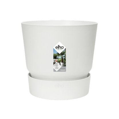 Blumentopf Greenville Rund Weiß – Ø14cm – Höhe 13cm – Moderner Pflanztopf für Zimmerpflanzen & Garten – Robust & nachhaltig – Indoor & Outdoor 