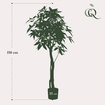 Kunstpflanze - Pachira Aquatica - Glückskastanie - 150 cm 