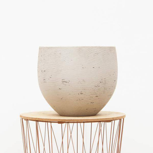 Topf Jumbo Orb Beige Gewaschen – XXS – Dekorativer Pflanztopf D53cm x H45cm – Zeitloser Look für große Zimmerpflanzen & Outdoor 