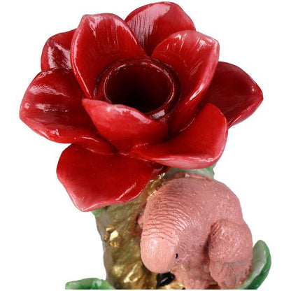 Kerzenständer Pinker Papagei – 26 cm – Polyresin – Bunte Deko – Wohnaccessoire & Tischdeko 