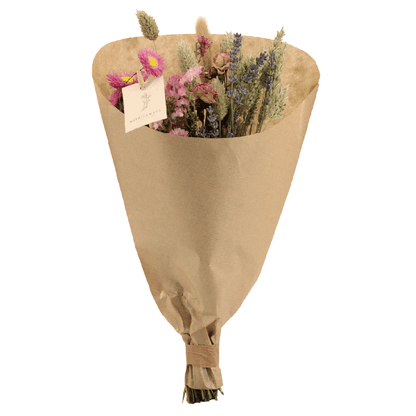 Trockenblumen Feldblumenstrauß Rosa – Blumenstrauß – Ø15cm x ↕35cm – Sanfte Rosatöne – Romantische Dekoration für Innenräume – Pflegefrei 