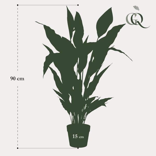 Spathiphyllum – Löffelpflanze – Künstliche Zimmerpflanze – Wartungsfrei – Ø90cm – Deko für Wohnzimmer, Büro & Küche 
