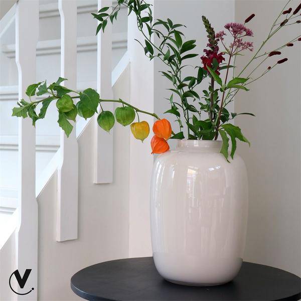 Glas Vase - H35cm - B25cm - Artic Ivory 