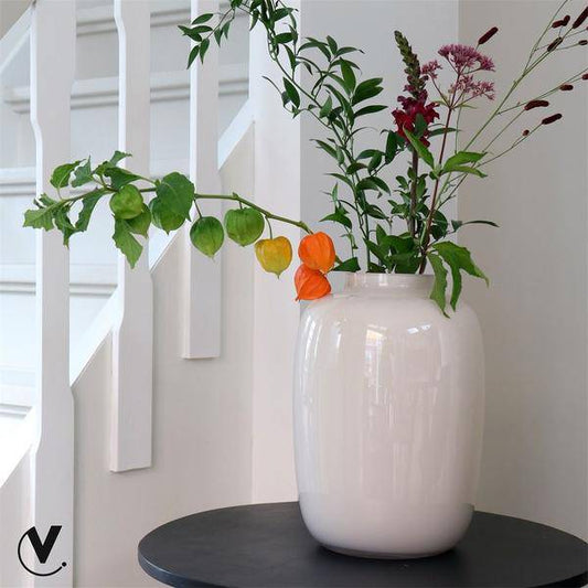 Glas Vase - H35cm - B25cm - Artic Ivory 