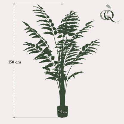 Kunstpflanze - Rumohra Adiantiformis - Lederfarn - 150 cm 
