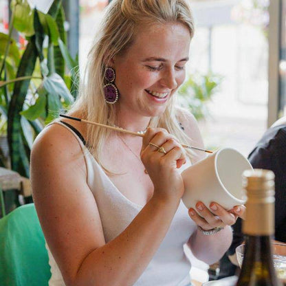 Malset zum Bemalen von 12 Blumentöpfen + Sukkulenten - Für mindestens 4 Personen 