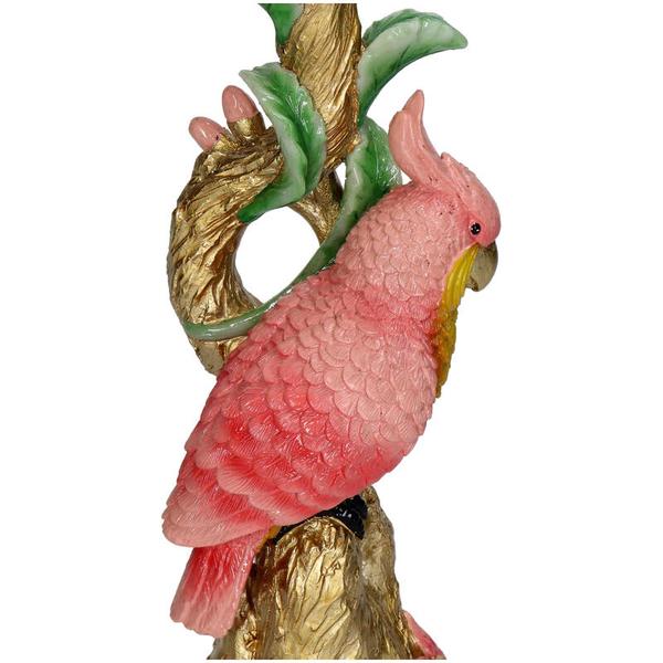 Kerzenständer Pink Parrot – Rosa Vogel – 9x8x28cm – Dekorativer Kerzenhalter im verspielten Design – Für Stabkerzen – Wohnaccessoire 