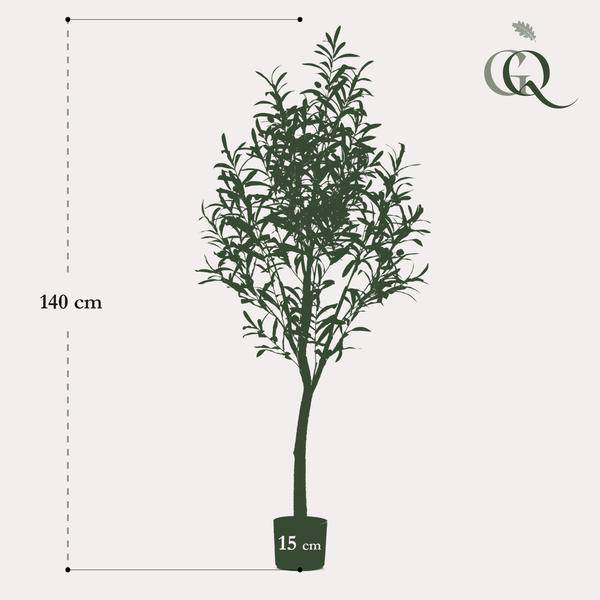 Kunstpflanze Olea europaea – Olivenbaum – 140cm – pflegeleicht – dekorativer Kunstbaum für Zuhause & Büro 