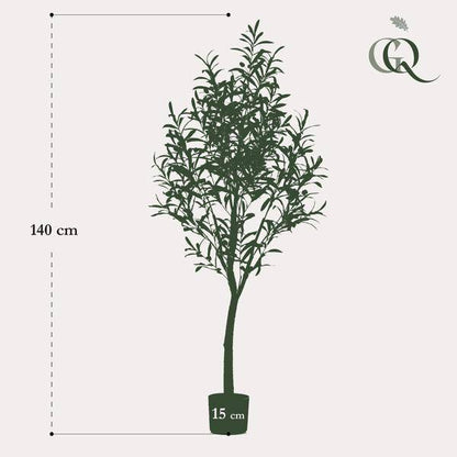 Kunstpflanze Olea europaea – Olivenbaum – 140cm – pflegeleicht – dekorativer Kunstbaum für Zuhause & Büro 
