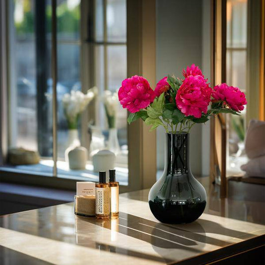 Künstliche Blumenstrauß Pfingstrosen Dunkelrosa – 5 Stück je 65cm – Realistische Kunstblumen – Eleganter Deko Blumenstrauß – Langlebige & pflegeleichte Dekoration für Zuhause, Büro & Events 