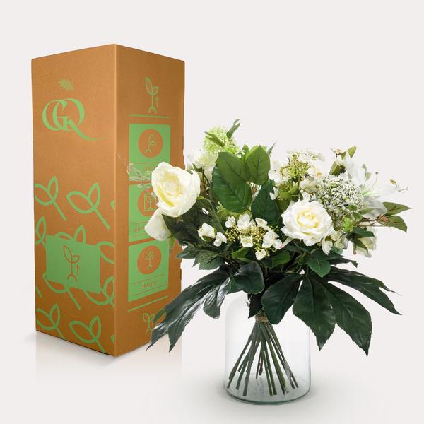 Kunstblumen - Blumenstrauß - Bouquet M - Weißer Traum - 60 cm 