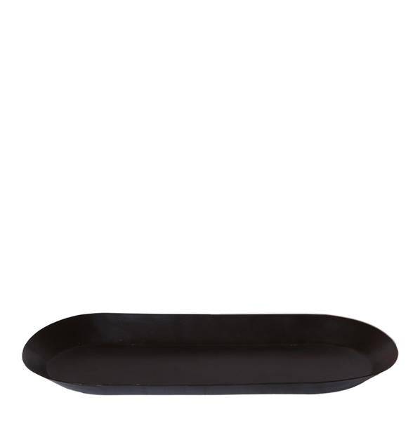 Ovales Tablett Schwarz – Ø30cm x 13cm – Metall-Deko-Tablett für Pflanzensets, Orchideen & Wohnaccessoires – Stilvoller Pflanzenuntersetzer 