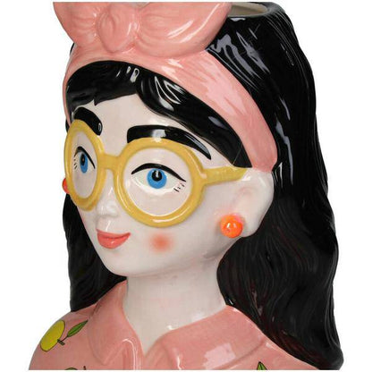 Design-Vase „Kylie“ – Künstlerische Damen-Vase aus Dolomit – 27 cm hoch – Farbiges Muster – Dekovase & Dekoobjekt – Skulpturales Wohnaccessoire 