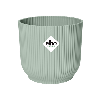 Pflanztopf Vibes Fold – Grün – D14cm x H13cm – Moderner Blumentopf mit Rillenstruktur – Mit Wasserablauf – Dekorativer Übertopf für Zimmerpflanzen – Für Wohnzimmer, Fensterbank & Büro 