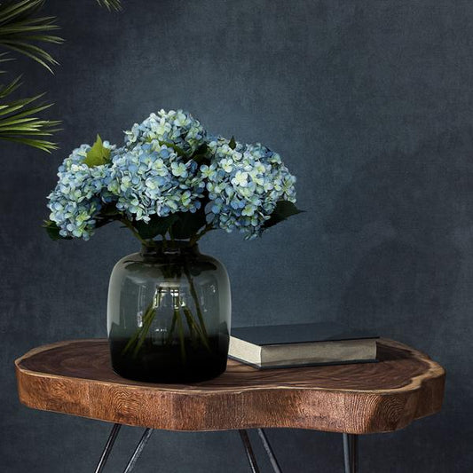 Künstliche Blumenstrauß Hortensien Blau – 8 Zweige je 52cm – Realistische Kunstblumen – Zeitloser Deko Blumenstrauß – Langlebige & pflegeleichte Dekoration für Zuhause, Büro & Events 