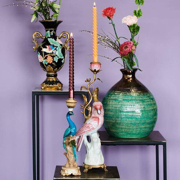 Kerzenständer Peacock Multi – Bunte Dekoration – 29 cm Höhe – Eleganter Kerzenhalter für Innen & Außen – Stilvolles Ambiente mit farbenfrohem Design 