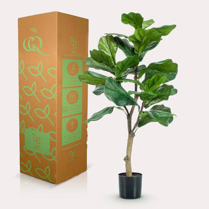 Kunstpflanze - Ficus Lyrata - Tabakpflanze - 90 cm 