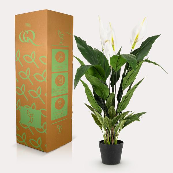 Spathiphyllum – Löffelpflanze – Künstliche Zimmerpflanze – Wartungsfrei – Ø90cm – Deko für Wohnzimmer, Büro & Küche 