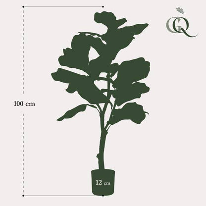 Kunstpflanze - Ficus Lyrata - Tabakpflanze - 90 cm 