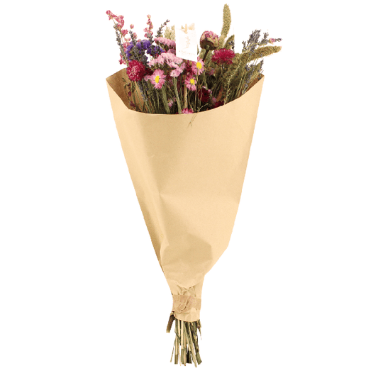 Trockenblumen Feldblumenstrauß Rosa – Blumenstrauß – Ø25cm ↕60cm – Romantische Rosatöne – Pflegefrei – Natürliche Deko für Innenräume 