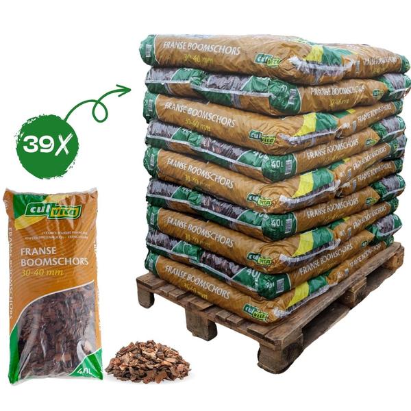 Premium Baumrinde - Bodendecker - Dekorative Rinde 30-40 mm - geeignet für die Landschaftsgestaltung Gehwege - 1560 Liter - Palette 
