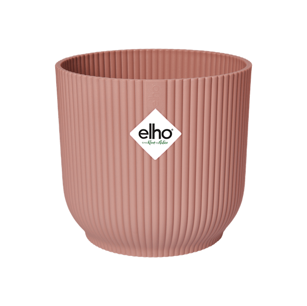 Pflanztopf Vibes Fold – Rosa – D25cm x H23cm – Moderner Blumentopf mit Rillenstruktur – Mit Wasserablauf – Dekorativer Übertopf für große Zimmerpflanzen – Für Wohnzimmer & Büro 