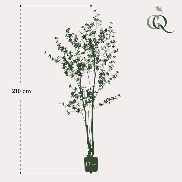 Kunstpflanze Tropaeolum speciosum – Ostindische Kirsche – 210 cm – Realistischer Kunstbaum – Pflegefrei – Für Büro, Wohnzimmer & Wintergarten – Dekobaum mit Natur-Look 
