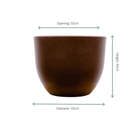 Pflanztopf Eggy – Bronze – D65cm x H51cm – Moderner Blumentopf in Ei-Form – Mit Wasserablauf – Für Innen- & Außenbereiche – Dekotopf für große Zimmer- & Kübelpflanzen 