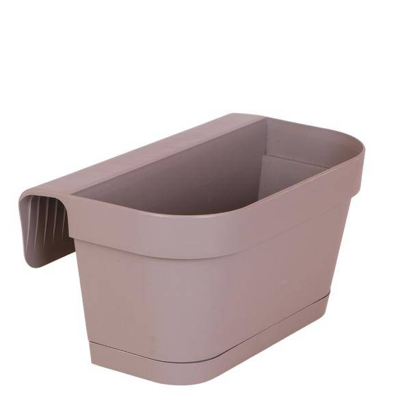 Balkon-Pflanzkübel - Taupe mit Aufhängesystem - 36 cm Breit 