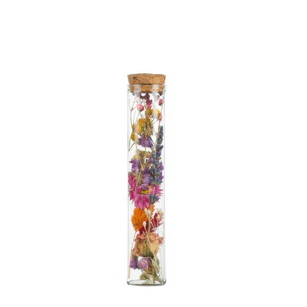 Getrocknete Blumen – Wunschflasche – Multi – 6 Stück – Höhe ca. 15cm – Kleine Glasflaschen mit Trockenblumen – Dekoration & Geschenkidee – Tischdeko Hochzeit Geburtstag 