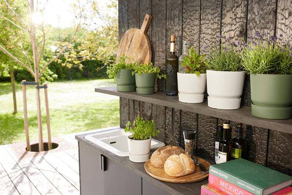 Blumentopf Greenville Rund Weiß – Ø14cm – Höhe 13cm – Moderner Pflanztopf für Zimmerpflanzen & Garten – Robust & nachhaltig – Indoor & Outdoor 