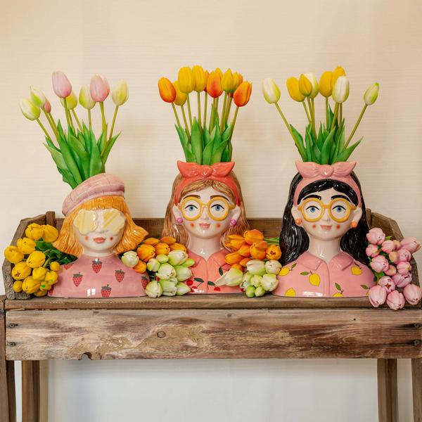 Gelber Tulpenstrauß – 5 Kunsttulpen – 42 cm – Real Touch – Dekoration Frühling & Zuhause 