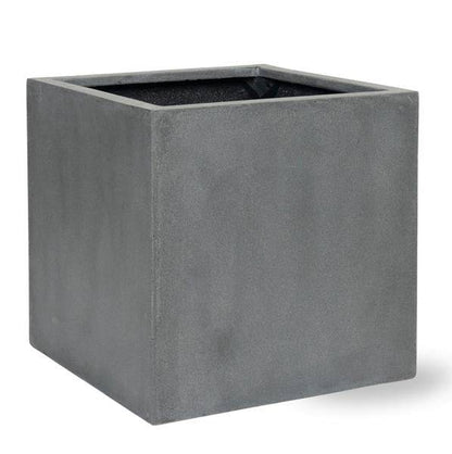 Block Topf Grau – D30cm x H30cm – Moderner Blumentopf in Würfelform – Eleganter Pflanzkübel für Innenbereiche – Stilvolle Dekoration für Pflanzen & Wohnräume 