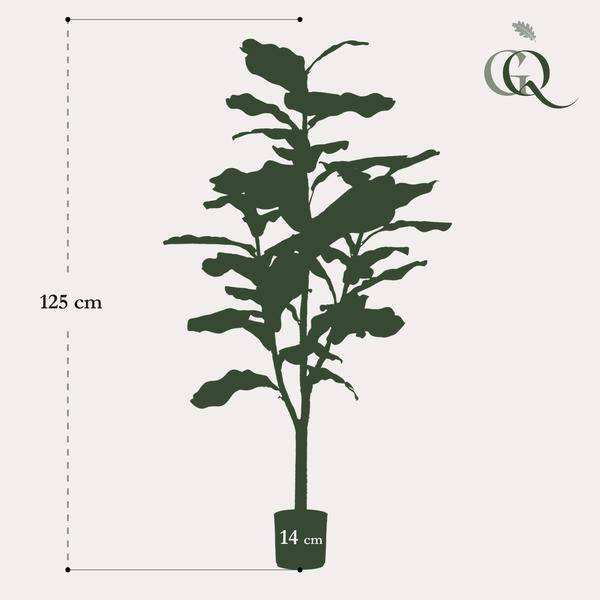 Kunstpflanze - Ficus Lyrata - Tabakpflanze - 120 cm 