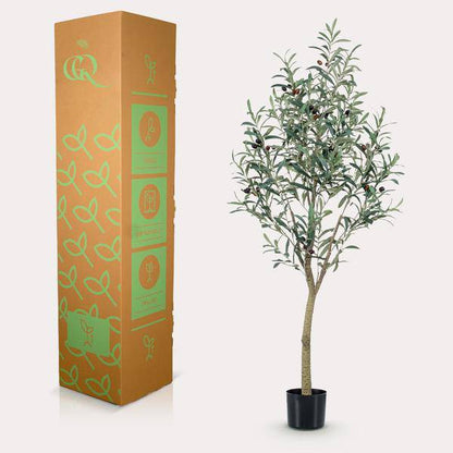 Kunstpflanze Olea europaea – Olivenbaum – 140cm – pflegeleicht – dekorativer Kunstbaum für Zuhause & Büro 