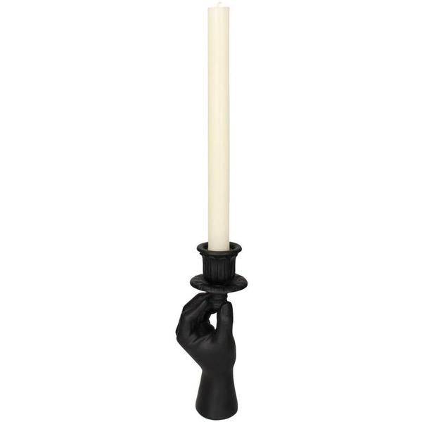 Kerzenständer – Schwarze Hand – 20 cm – Moderner Kerzenhalter aus Polystone – Künstlerische Deko – Design-Kerzenständer für Tisch & Regal 