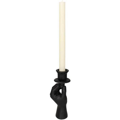 Kerzenständer – Schwarze Hand – 20 cm – Moderner Kerzenhalter aus Polystone – Künstlerische Deko – Design-Kerzenständer für Tisch & Regal 