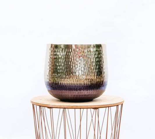 Topf Jenna Gold – Pflanzgefäß 29cmx24cm – Modern & Elegant – Blumentopf für Innen & Außen – Robustes Material – Stylisches Gold-Design 