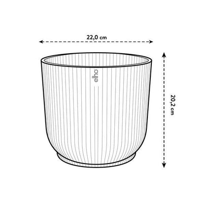 Pflanztopf Vibes Fold – Rosa – D22cm x H20cm – Moderner Blumentopf mit Rillenstruktur – Mit Wasserablauf – Dekorativer Übertopf aus Kunststoff für Zimmerpflanzen – Für Wohnzimmer & Büro 