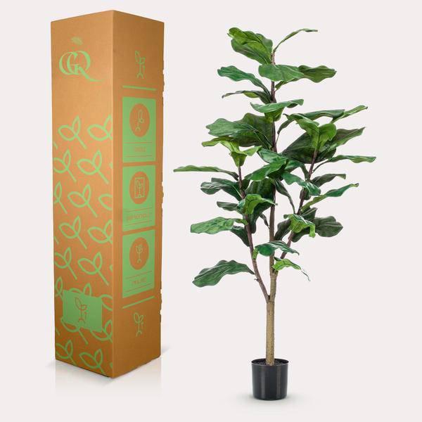 Kunstpflanze - Ficus Lyrata - Tabakpflanze - 120 cm 