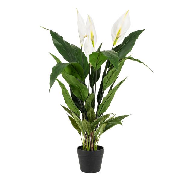 Spathiphyllum – Löffelpflanze – Künstliche Zimmerpflanze – Wartungsfrei – Ø90cm – Deko für Wohnzimmer, Büro & Küche 